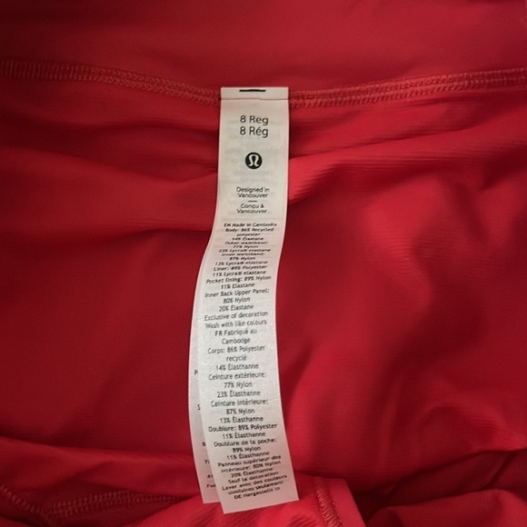(NWT) Lululemon Speed Up Low-Rise Lined Shorts 2.5" in Carnation Red, Size: 8 - Picture 9 of 16